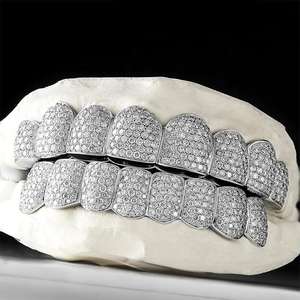 14kt plata Vvs Moissanite corte brillante diamante personalizado Grillz dientes tendencia diseño elegante regalo precio al por mayor - Product Image 2