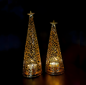 En vrac Métal Or Arbre De Noël Forme Photophore Bougeoir Pièce Maîtresse Pour La Maison Fête De Mariage Décorations De Table - Product Image 2