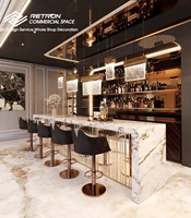 Diseño Interior de Bar de Lujo Personalizado Integral, Solución Completa de Equipamiento con Mostrador de Bar, Exhibidores y Decoración del Espacio
