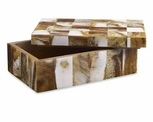 Elegante caja de almacenamiento de cuerno natural, organizador de baratijas de joyería de plástico para el hogar, oficina, muestra gratis, recuerdo, contenedor de almacenamiento decorativo - Product Image 3