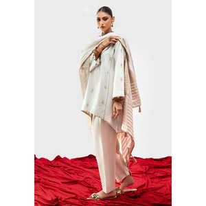 Traje de Satén Jacquard de 3 Piezas con Dupatta MJ-52042 - Product Image 6