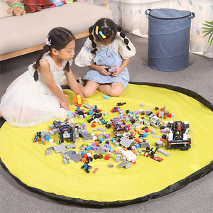 Bolsa de Almacenamiento de Juguetes para Niños, Organizador de Tela Plegable Rápido para <span class=keywords><strong>el</strong></span> Hogar, Contenedor de Almacenamiento Redondo - Product Image 5