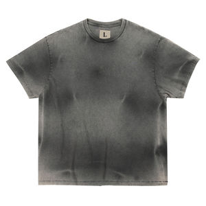 Camiseta de algodón 100% personalizada para hombre, Camiseta holgada de manga corta con cuello redondo y estampado Vintage, estilo extragrande de verano con longitud larga - Product Image 3