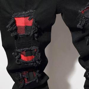 Pantalones Cargo Vaqueros Personalizados de Alta Calidad, Directo de Fábrica, para Hombre, Estilo Casual, Cintura Media, Elásticos, Transpirables, Desgastados - Product Image 3