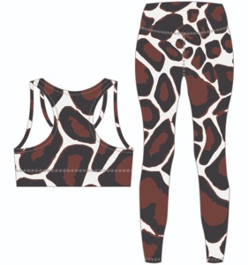 Ensemble de yoga et de fitness pour femmes en gros personnalisé, 2 pièces, imprimé par sublimation, soutien-gorge de sport et leggings, vêtements de sport décontractés pour la salle de sport - Product Image 2