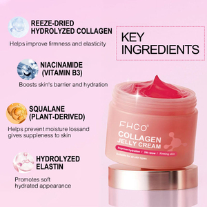 Crème gel au collagène en marque privée OEM, raffermissante, minimisant les pores, nourrissante en profondeur, <span class=keywords><strong>anti</strong></span>-âge, hydratant pour le visage - Product Image 4