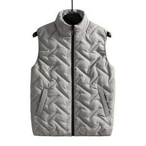 Men's Outdoor Warm Vest Casual Lightweight Quilted Sleeveless Jacket Stand Collar <b>Padded</b> Skinny Coat Vest - Product Image 3