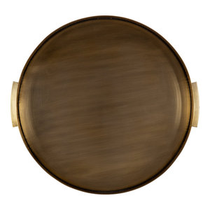 Plateau rond en aluminium martelé antique avec poignée au meilleur prix d'Inde pour restaurant hôtel usage domestique - Product Image 4