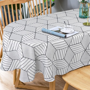 Nappe rectangulaire en coton 100% de qualité supérieure pour Table de salle à manger Technique tissée pour Tables rectangulaires rondes ovales - Product Image 2