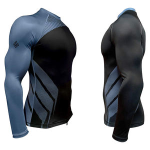 Maillot de bain Rash Guard à manches longues et col rond, respirant, en polyester et élasthanne de qualité supérieure, protection UPF50+, séchage rapide, extensible, pour le fitness - Product Image 3