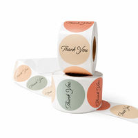 Autocollant rond en papier kraft brun personnalisé, autocollant adhésif de 2 pouces, autocollant de remerciement en rouleau pour emballage cadeau, petite entreprise
