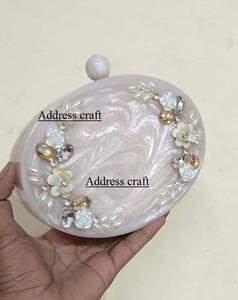 Vente chaude dernière conception résine femmes pochette sac à main sac à main à la mode pochette fête mariage résine et pierre pochette au meilleur prix - Product Image 4