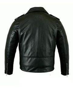 Veste en cuir de motard d'hiver décontracté de haute qualité avec col montant Service OEM Logo avant Position Taille XL Technique de teinture unie - Product Image 2