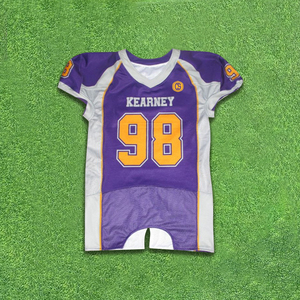 Camiseta de fútbol americano de sarga de aparejos personalizada para jóvenes adultos diseño corto transpirable para equipos profesionales de fútbol universitario - Product Image 6