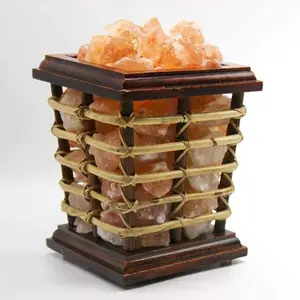 Neem Holz Holz quadratische Form Korb mit Salz brocken, Bester Preis Holz Salzkorb, Home Decor Holzkorb