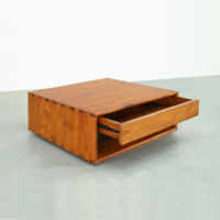 Table basse carrée en teck durable de style classique moderne simple pour le salon