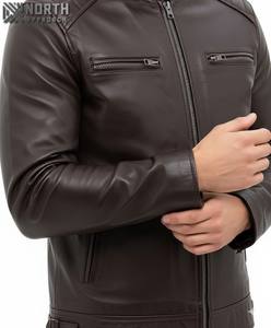 Men's 100% Original <b>Cow</b> Hide Leather Jacket High Quality Fully Customizable <b>Top</b> Hot Premium Quality For Winter Bomber Jacket - Product Image 3