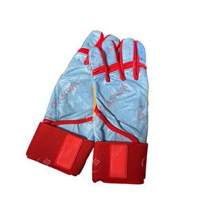 Última tendencia profesional de cuero amarillo béisbol Softball guantes de bateo correa ajustable brazalete soporte de muñeca - Product Image 6