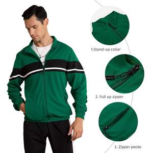 Chándal de poliéster estilo callejero para hombre, chándal personalizable con cremallera y logotipo personalizado impreso de gran tamaño para correr - Product Image 5