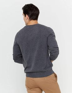 Qualité supérieure Épaissir Doux 100% Cachemire Hommes Chandails Essentiel Col En V Pull À Manches Longues Pull Classique avec Logo Personnalisé - Product Image 4
