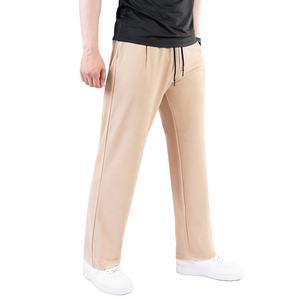 Pantalon décontracté pour hommes en gros, noir, coupe ample, anti-rétrécissement, anti-boulochage, brodé et personnalisable. - Product Image 2