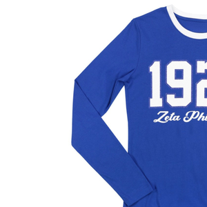 Zeta Phi Beta 1920 T-shirt à manches longues broderie en coton bleu royal vêtements de vie grecs chemise de sororité collégiale personnalisée - Product Image 3