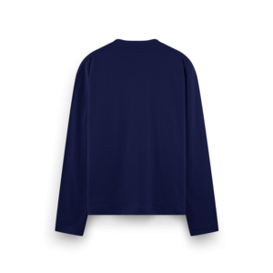 Camiseta de manga larga de Jersey italiano Premium para hombre, hecha de algodón azul marino para una comodidad relajada en fiestas informales en cualquier temporada - Product Image 2