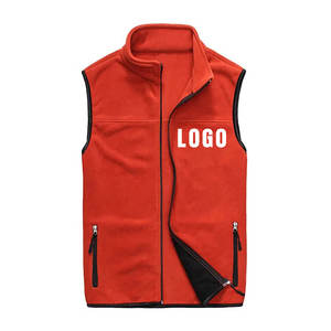 Logo personnalisé hommes réversible en laine pleine fermeture éclair polaire gilet sans manches veste coupe-vent respirant vêtements d'extérieur - Product Image 1