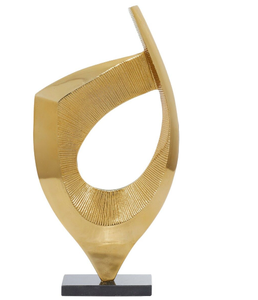 Escultura de Arte de Metal de hoja de oro de diseño único Artesanía contemporánea para interiores para acentos decorativos de mesa de Pascua - Product Image 5