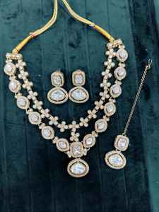 Conjunto de Collar y Aretes de Diseño Victoriano de Lujo, Joyería Nupcial de Latón de Lujo para Bodas, Fiestas, Compromisos y Aniversarios - Product Image 2