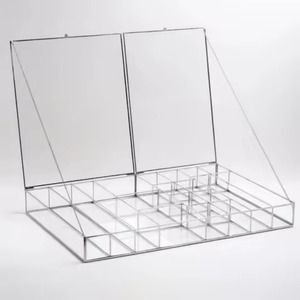 Caja Organizadora de Almacenamiento de Vidrio Antiguo de Cobre con Compartimentos para Accesorios y Joyas de Mujer, Gran Venta - Product Image 5