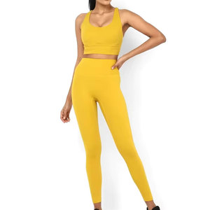 Colección 2024 Conjunto de yoga sin costuras de dos piezas transpirable de estilo único de alta moda para mujer Superventas a precio mayorista - Product Image 1