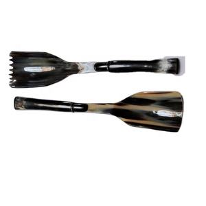 Nouvelles idées de produits 2024 Star Crafts India Fabriqué en corne avec un fini poli, nouvelle arrivée, ensemble de serveurs à salade pour servir les aliments - Product Image 3