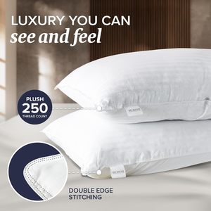 Oreillers de lit standard taille Queen, lot de 2, originaux, doux, alternative au duvet, pour le soutien du sommeil des dormeurs sur le dos, le ventre et sur le côté - Product Image 5