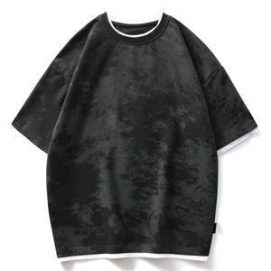 Personalizado DTG impreso pantalones cortos manga Camisetas cuello redondo transpirable de alta calidad de gran tamaño Boxy Loose fit 100% algodón camiseta para los hombres - Product Image 4