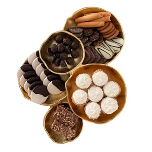 Bol de service alimentaire élégant Zodax couleur or à 9 compartiments plateau en métal vaisselle de mariage bols de service alimentaire en grappe - Product Image 6