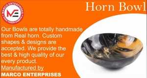 Bol à salade en corne de boeuf écologique fait à la main couverts polis uniques pour la maison et la table accessoires de fêtes d'affichage - Product Image 2