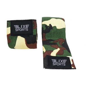 Custom Logo Fitness Gym Sports Compression Straps Flexible Powerlifting Weightlifting <b>Knee</b> <b>Wraps</b> Thick Nylon Cotton - Product Image 5