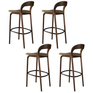 Tabouret <span class=keywords><strong>de</strong></span> <span class=keywords><strong>bar</strong></span> moderne en bois massif rembourré <span class=keywords><strong>avec</strong></span> <span class=keywords><strong>dossier</strong></span> incurvé et siège en tissu <span class=keywords><strong>pour</strong></span> restaurant, café et <span class=keywords><strong>bar</strong></span> - Product Image 5