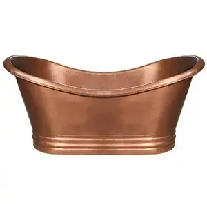 อ่างอาบน้ำทองแดงอิสระดีไซน์ร่วมสมัยพกพาได้สูงพร้อมผิวเคลือบด้านกันลื่นในราคาไม่แพงสำหรับผู้ใหญ่อินเดีย - Product Image 2