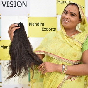 Extensions de cheveux crus vierges indiens à donneur unique cuticule alignée Afro/Curl à un prix abordable Loose Wave Black Straight Bundles Temple - Product Image 2