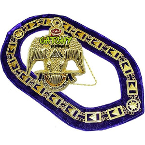 Collier de chaîne de Regalia maçonnique sur mesure en gros dans toutes les couleurs collier de chaîne de 33 degrés de Regalia maçonnique - Product Image 1