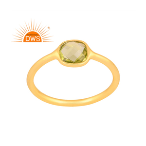 Best Quality Sterling Silver 18K Gold Plated Natural <b>Peridot</b> Gemstone Stackable <b>Ring</b> Demi Fine Jewelry Manufacturer - Product Image 1
