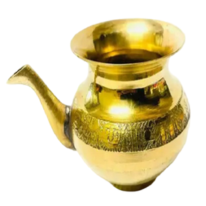 Lota de Latón Puro Vintage de Alta Calidad con Grabado y Acabado Pulido para Uso en la Cocina, Artículo de Cocina Árabe Antiguo - Product Image 3