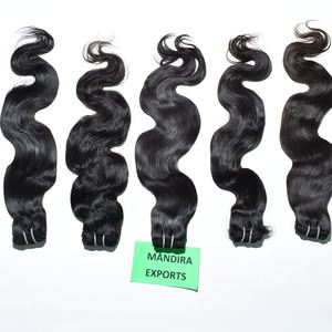 Paquetes naturales alineados con cutícula India 100% extensiones de cabello indio Remy virgen Bodywave Weave Loose Deep Wave Color natural - Product Image 1