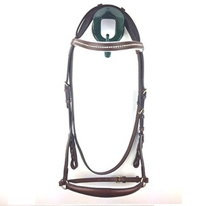 Bride de cheval en cuir anglais, bride de cheval en nylon avec anneau de bouche creuse de rein - Product Image 6