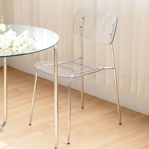 Silla Moderna de Plástico Transparente con Patas de Hierro Premium GAK629 - Product Image 2