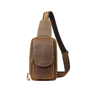 Black Men's Fashion Chest Sling Bag Custom Logo Crossbody Sport pouch Waist Vertical Hiking Fanny Bag Men Travel - Product Image 4