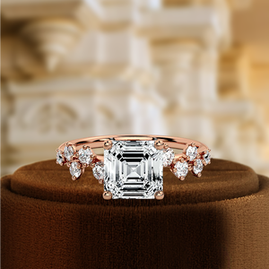 Bague de fiançailles en diamant taille Asscher 1 carat, certifiée IGI, bague en or 14 carats, cadeau d'anniversaire pour elle, bague de mariée en diamant de laboratoire - Product Image 3