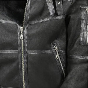 Chaqueta de cuero genuino de talla grande de alta calidad para hombre, chaqueta de lujo cálida de invierno para ciclistas, ropa larga con características ligeras - Product Image 3
